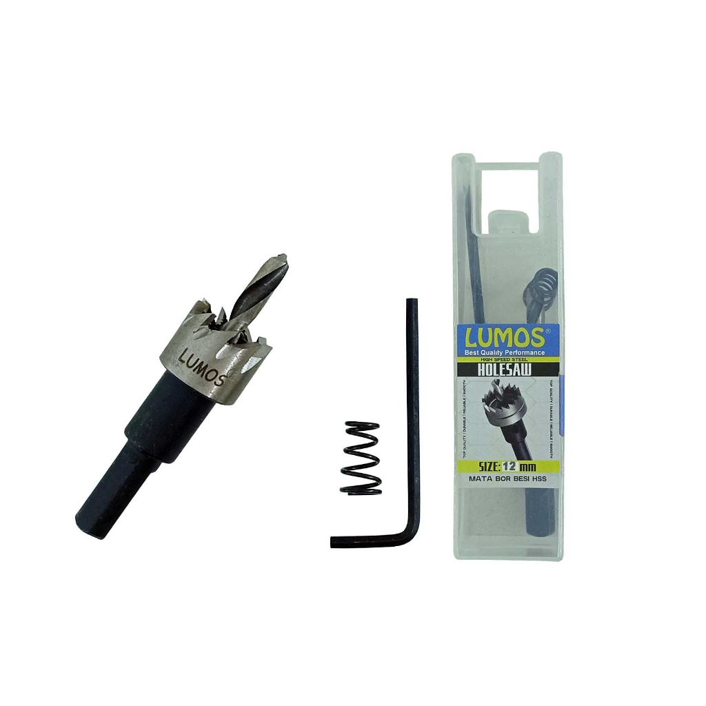 Hole Saw HSS LUMOS 12mm / HoleSaw Besi 12mm / Mata Bor Besi 12 mm HSS