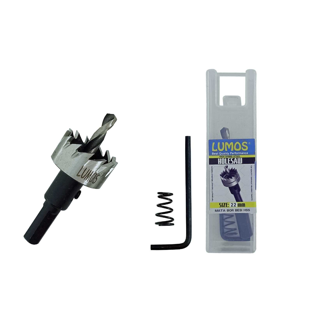Hole Saw HSS LUMOS 22mm / HoleSaw Besi 22mm / Mata Bor Besi 22 mm HSS