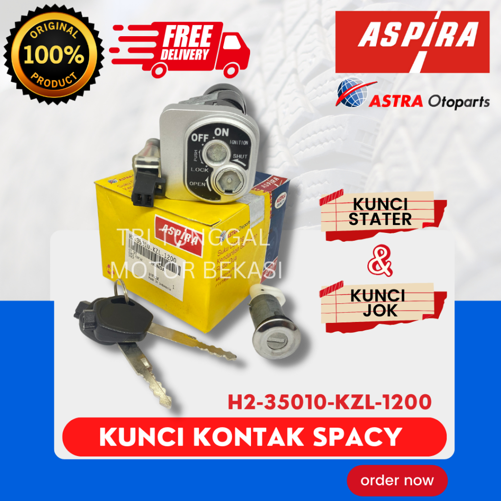 [READY COD] KUNCI KONTAK SET ASPIRA SPACY / KUNCI KONTAK ASSY + JOK / PAKET SET KUNCI KONTAK STARTER