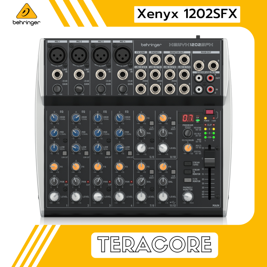 Behringer Xenyx 1202SFX 1202 Mixer 4 Channel USB Soundcard Audio