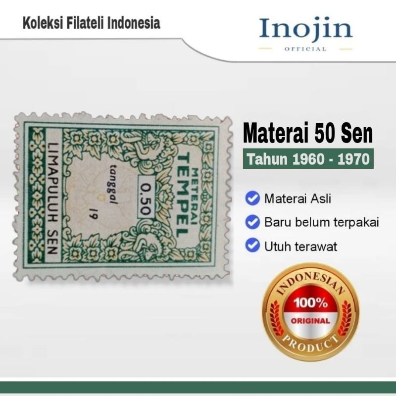 

Materai 50 Sen Tahun 1960 1961 1962 1963 1964 1965 1966 1967 1968 1969 1970 Perangko Matrai Tempel Lama Asli Original