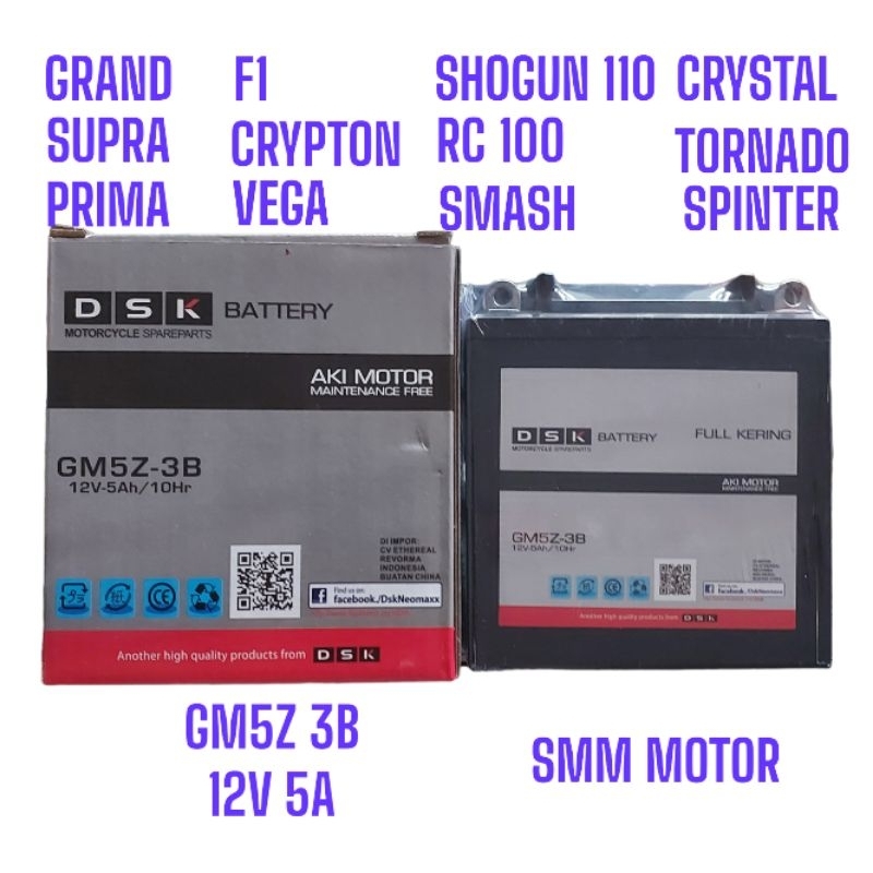 AKI ACCU KERING DSK GM5Z3B GRAND SUPRA PRIMA SHOGUN SMASH F1 VEGA