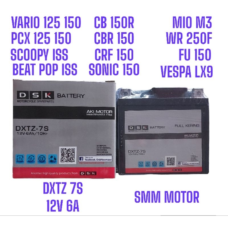 ACCU AKI KERING DSK DX7Z 7S Vario 125 150 SCOOPY CB150 CBR150 CRF SONIC FU MIO M3