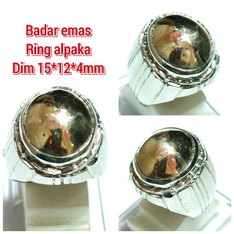 CINCIN BATU KURSANI BADAR EMAS RING ALPAKA