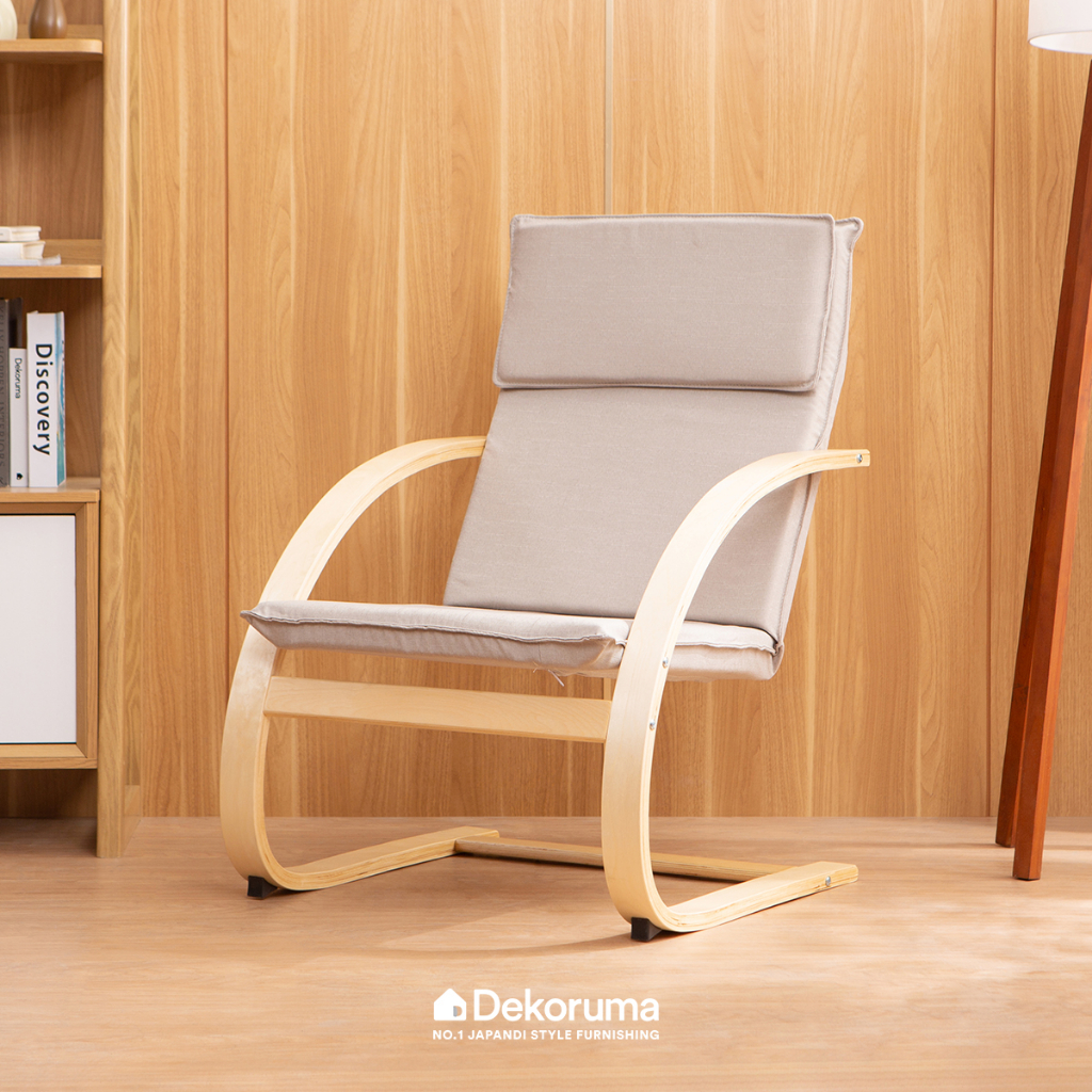 Dekoruma PIKO Kursi Aksen 1 Dudukan Kain / Kursi Santai Minimalis - Krem