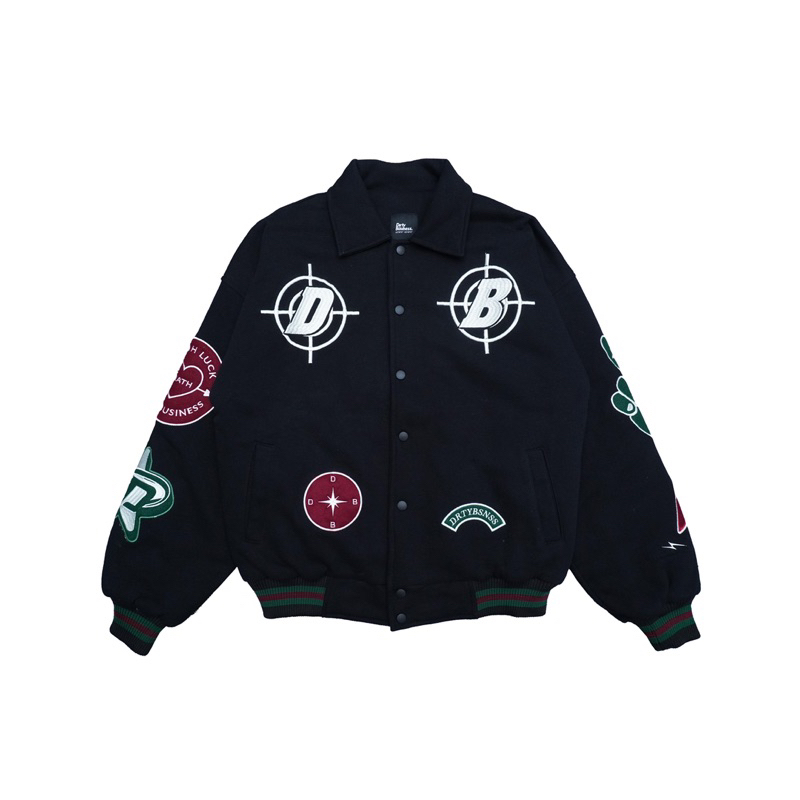 DIRTY BUSINESS VARSITY JACKET STAR FULL FLEECE