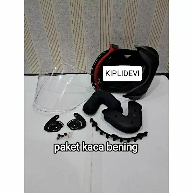 Busa helm full set nhk R6 kancing busa besi dan plastik, kaca visor flat baut 4pcs