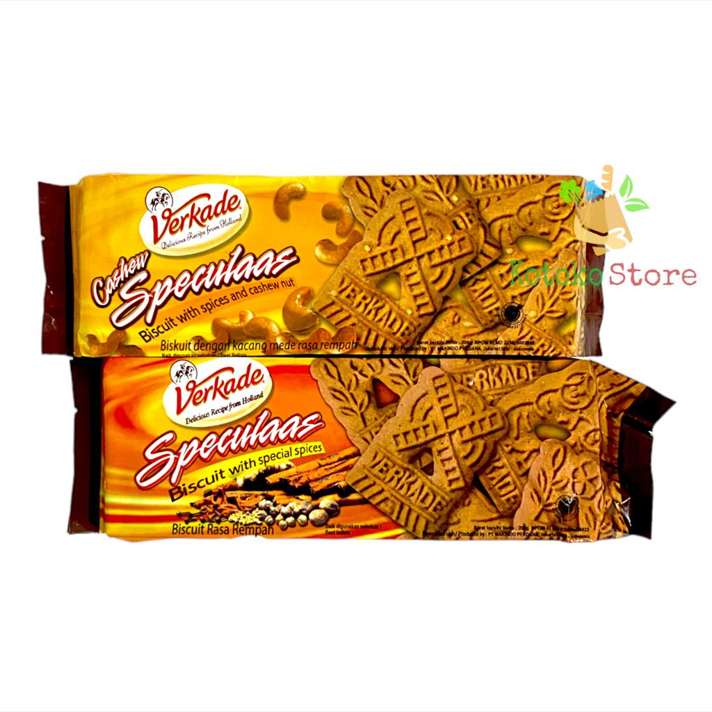 

Biskuit Verkade Speculaas Cashew/ Verkade Speculaas Kacang Mede Rempah 200gr