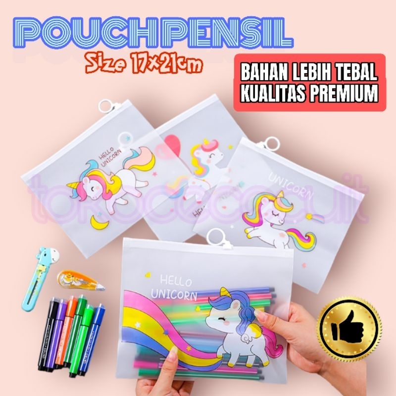 

Zipper Bag Unicorn Pouch / Tempat Pensil Unicorn / Tas Pouch Kosmetik / Stationery File Folder A5