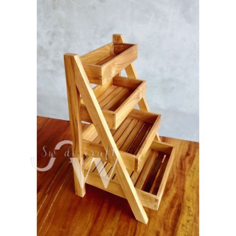 Rak Bawang susun 4/Rak serbaguna kayu jati perhutani