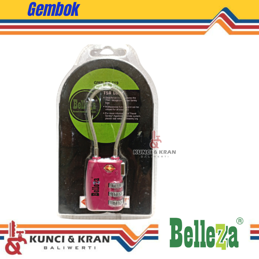 Gembok Koper Bellezza PLK BLZ 719 Nomor COLOUR TSA  / Luggage padlock