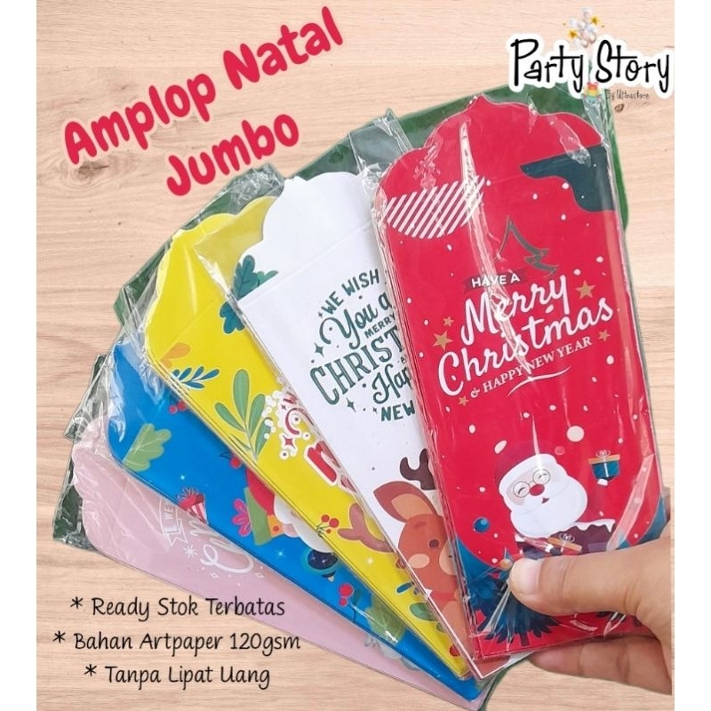 

ReadyStok 10pcs Amplop Natal Jumbo