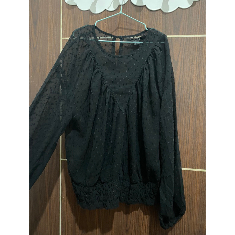 Forever21 Blouse TileDot Black