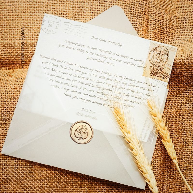 

Amplop Kalkir dan Kartu ucapan vintage aesthetic dan wax seal