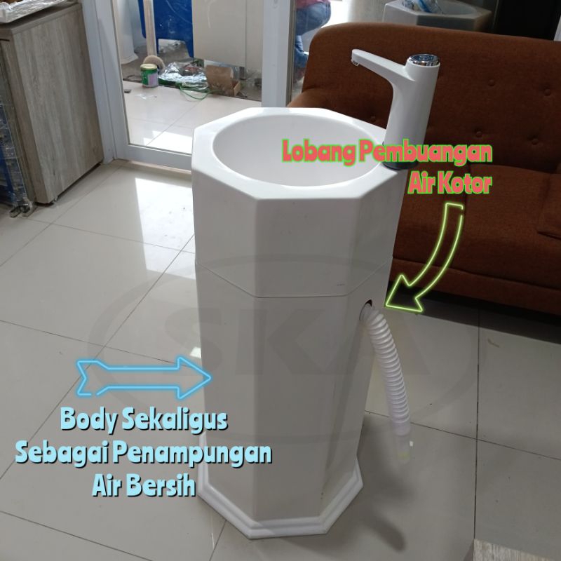 Wastafel portable modern Segi 8/Kran sensor atau Sentuh