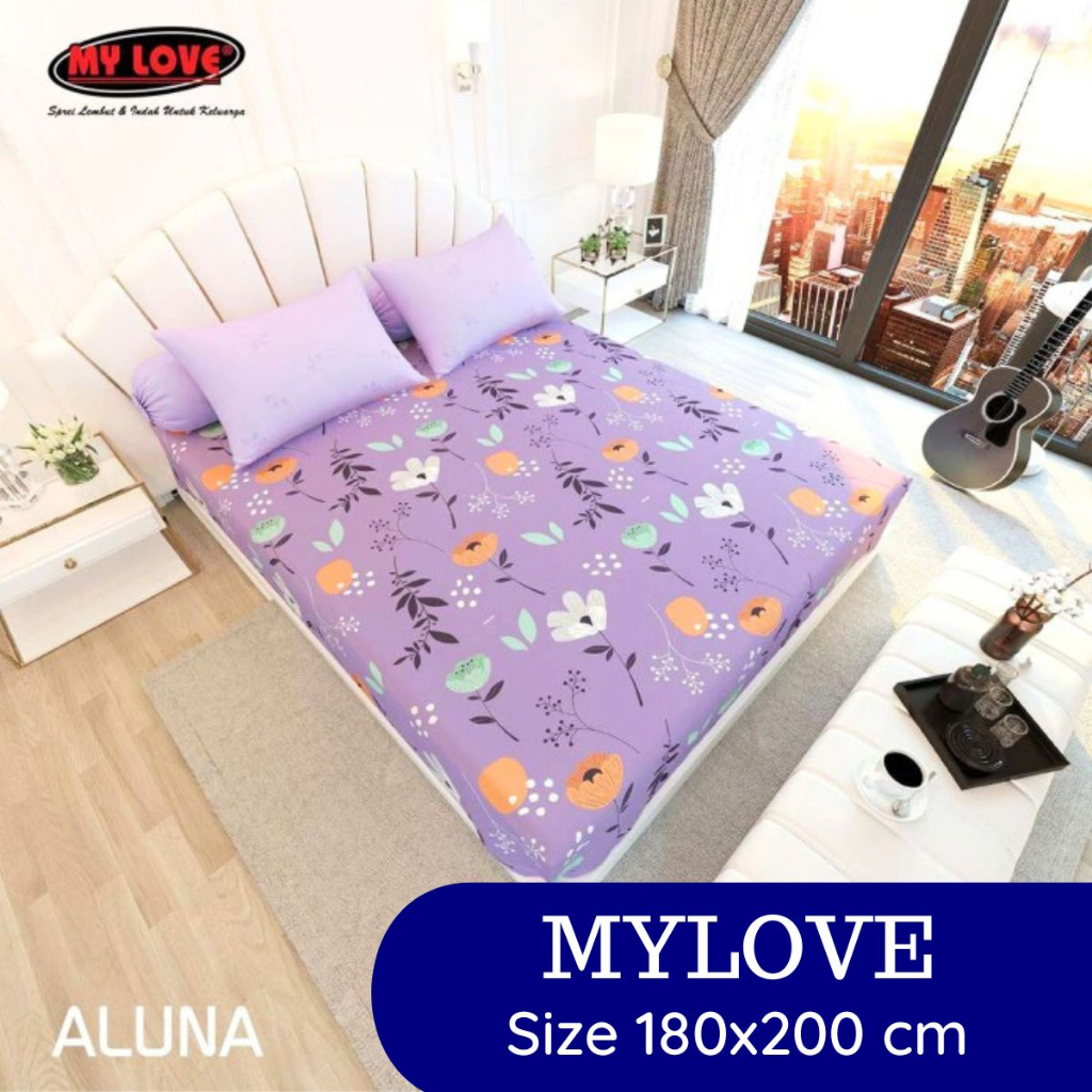 SM Sprei My love Ukuran King 180x200 Bahan Full Katun Tinggi 30cm