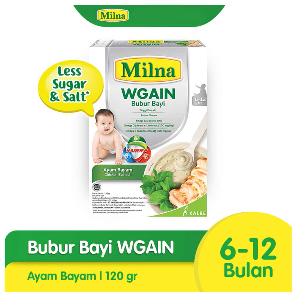 

milna bubur bayi wgain 6+ 120gr 8+ 3x40gr