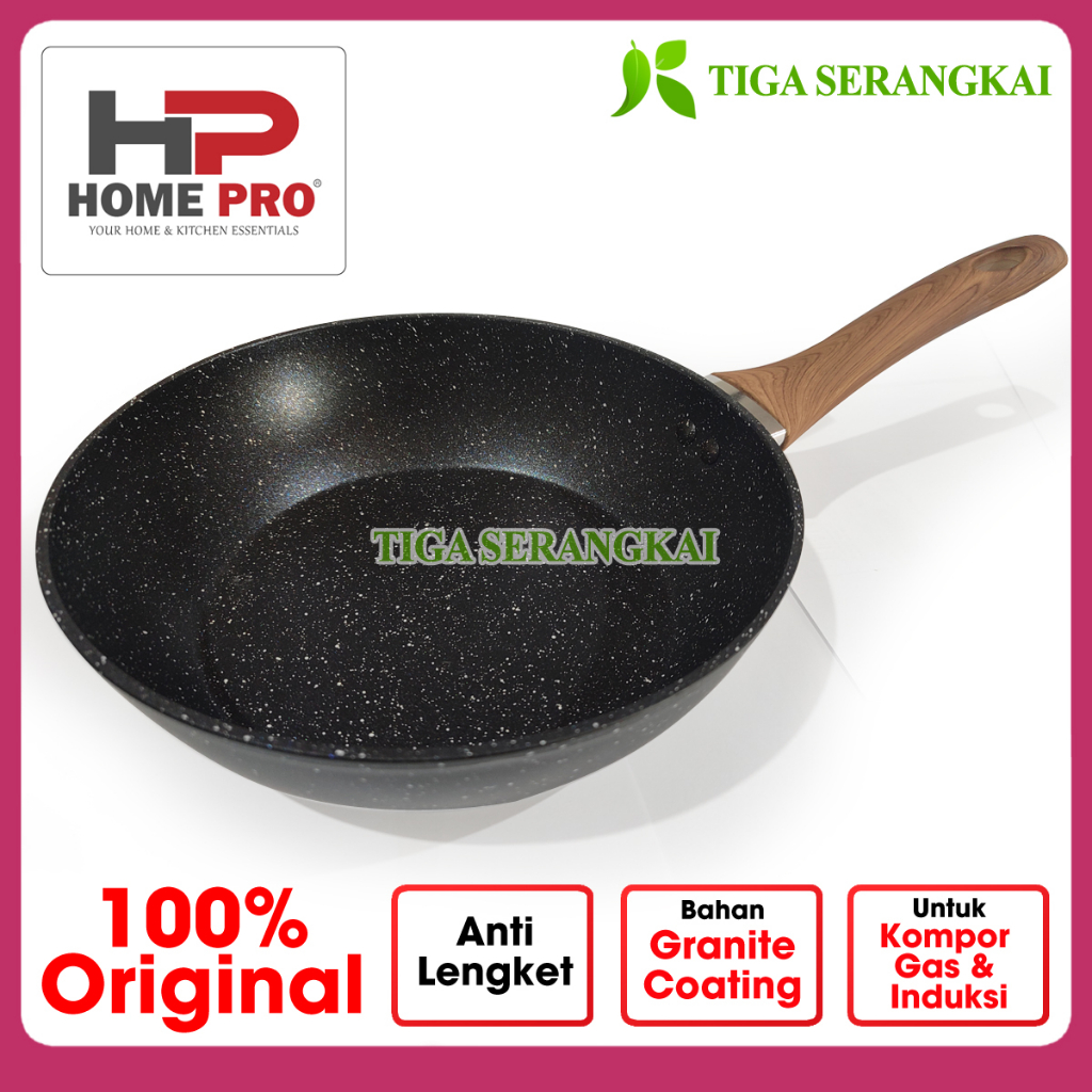 Home Pro Fry Wok Pan Penggorengan Granite Anti Lengket Stirwok Tokyo