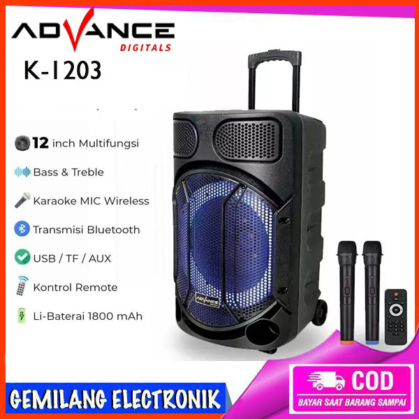 Advance K 1203 Speaker Meeting Portable Bluetooth 12 Inch