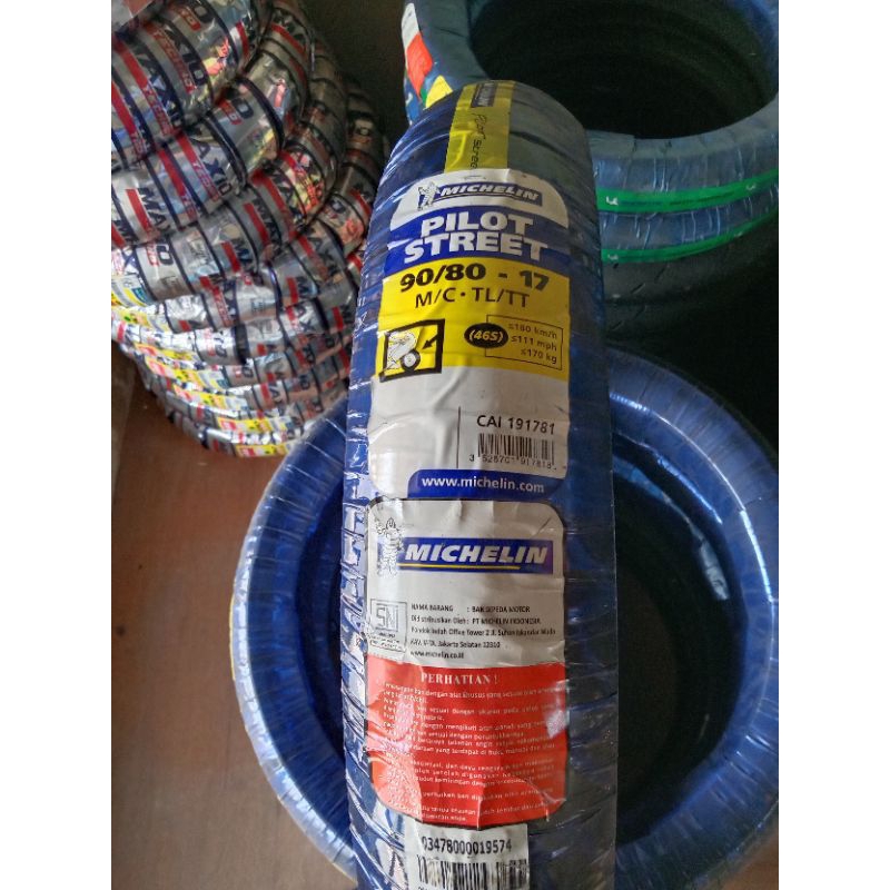 BAN MICHELIN 90/80-17 TYPE PILOT STREET TUBELESS