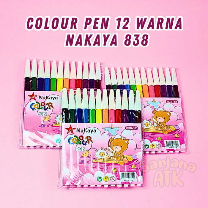 

spidol set 12 warna merek nakaya