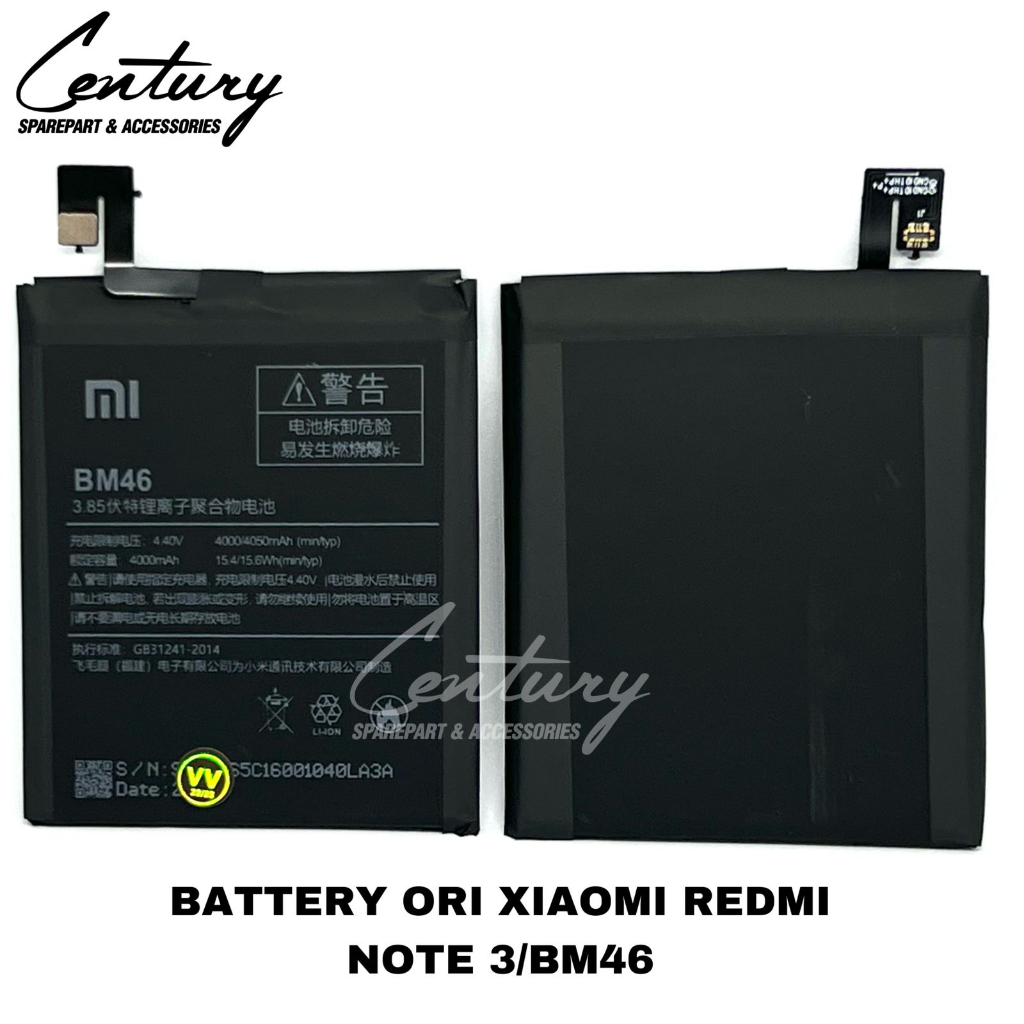 BATTERY ORI  100% REDMI NOTE  3/BM46