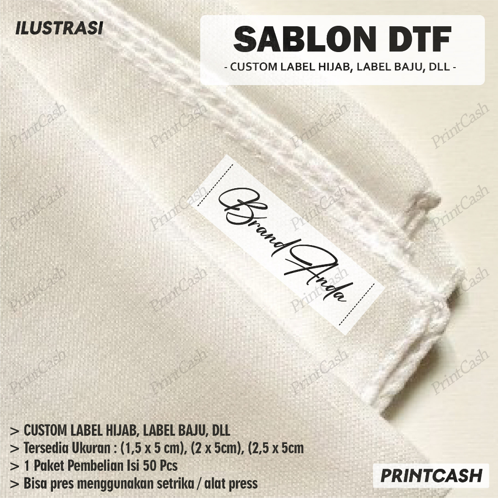 SABLON LABEL HIJAB LABEL BAJU, SABLON DTF LABEL HIJAB LABEL BAJU, SABLON SETRIKA DIY, SABLON DTF