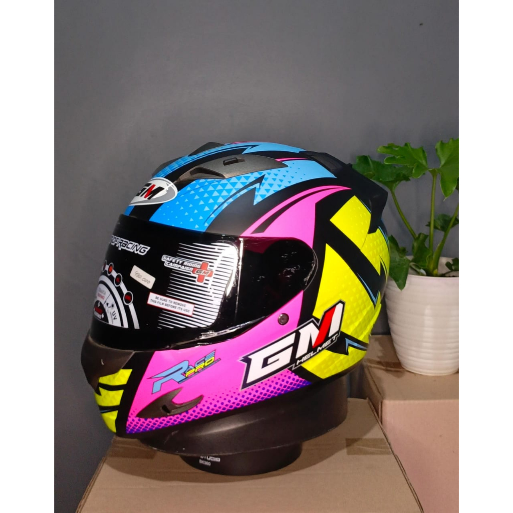 Helm GM race pro flash black pink