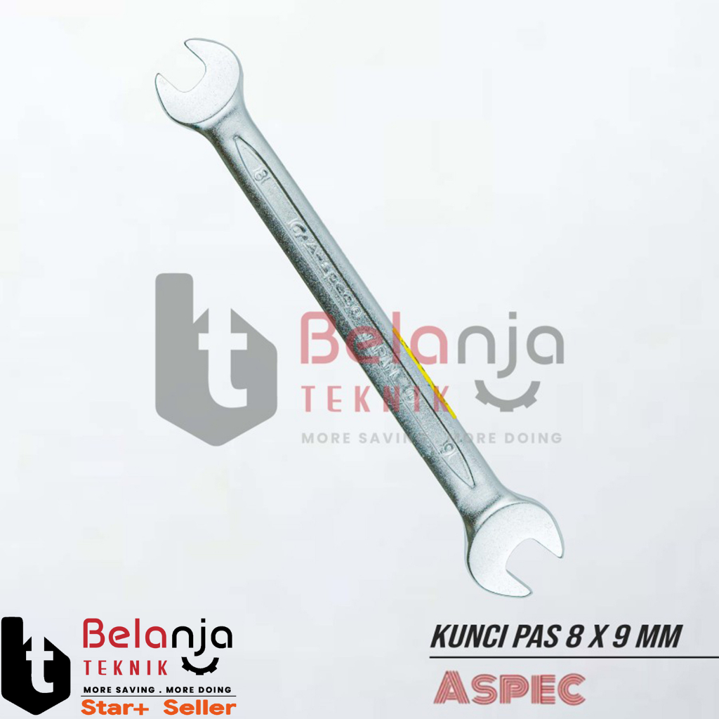 A-SPEC Open End wrench 8X9MM Kunci Pas 8 X 9 MM Pas 8-9 mm CRV