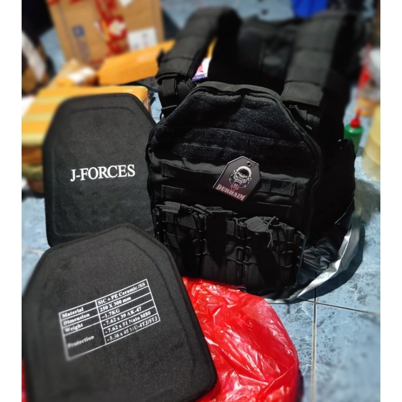 Rompi body armour armor body vest + plat J force strike face agl