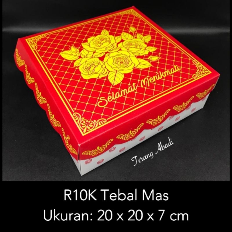 

Dus Nasi R10K 20 x 20 x 7 Tebal Mas / Dus Snack / Dus Roti / Dus Hajatan / Dus Box / Dus Nasi / Snack Box / Kotak Kue