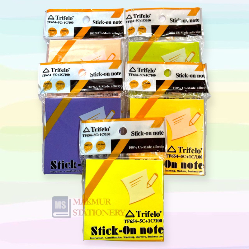 

Sticky Notes/Post it/Kertas Memo/Memo Tempel Trifelo TF 654-5C+1C