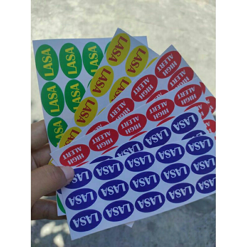 

stiker label cutting Lasa high alert