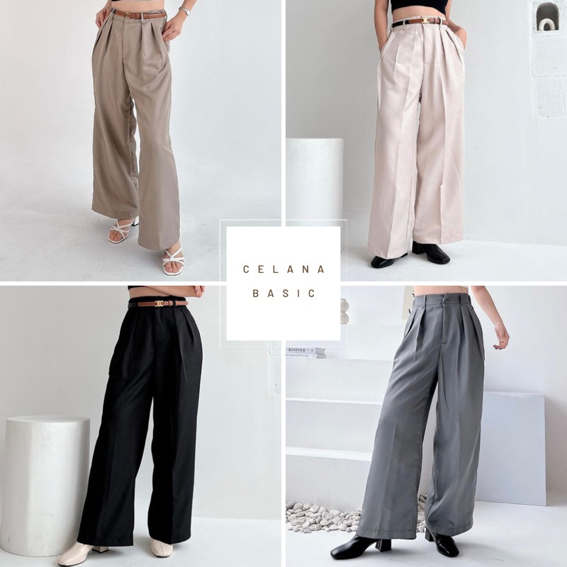 Celana basic premium bahan polyester