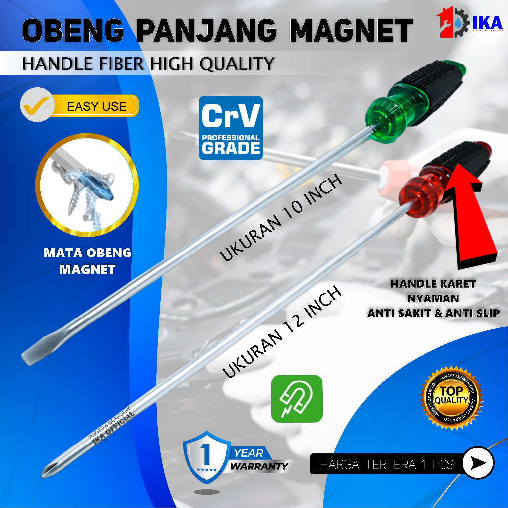 Obeng SUPER PANJANG 10 - 12  inch Bolak Balik Plus Minus Berkualitas / obeng getok BB Obeng Bolak Ba