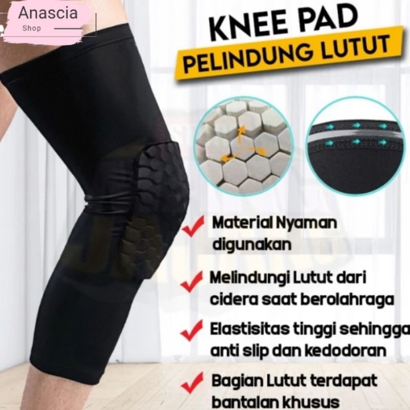 Knee Pad Leg Sleeve Pelindung Lutut Protector Basket Volly Deker Size L 1 Buah 1 Pasang