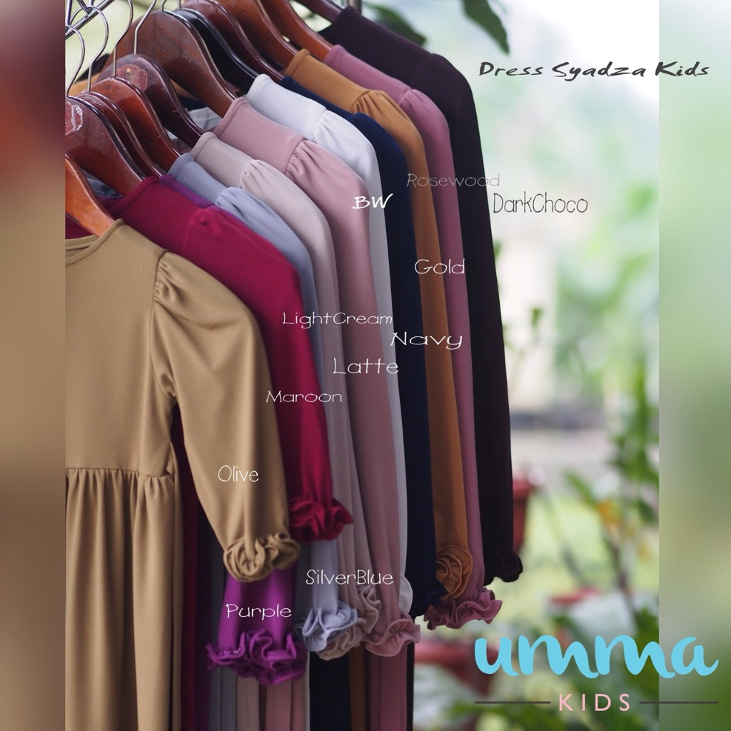 Gamis syadza kids by umma syari gamis anak gamis daily gamis polos gamis muslim  anak gamis jersey d