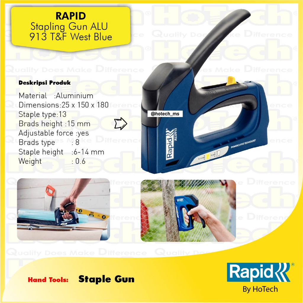 

RAPID Staple Gun ALU913 Dual Staple Gun Aluminium Body ASLI | Stapler Gun Rapid ALU913 | Staples Gun Rapid ALU913 | Rapid ALU913 Stapler Staples Staple Aluminium Body | Rapid ALU913 ORIGINAL