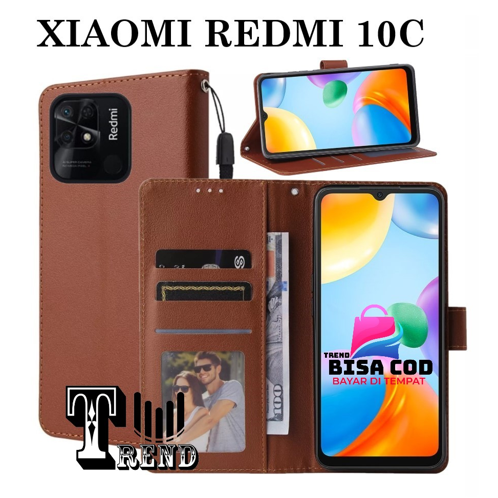 FLIP  COVER XIAOMI REDMI 10C LEATHER CASE FLIP XIAOMI REDMI 10C FLIP CASE TIPE BARU UNTUK XIAOMI RED