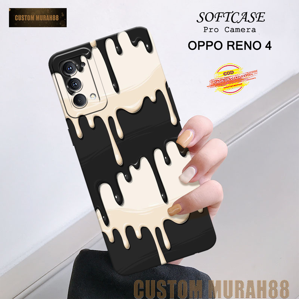 Case Oppo Reno 4 Terbaru - Fashion Case KRIM - Casing Hp Oppo Reno 4 - Softcase Pro Camera Oppo Reno