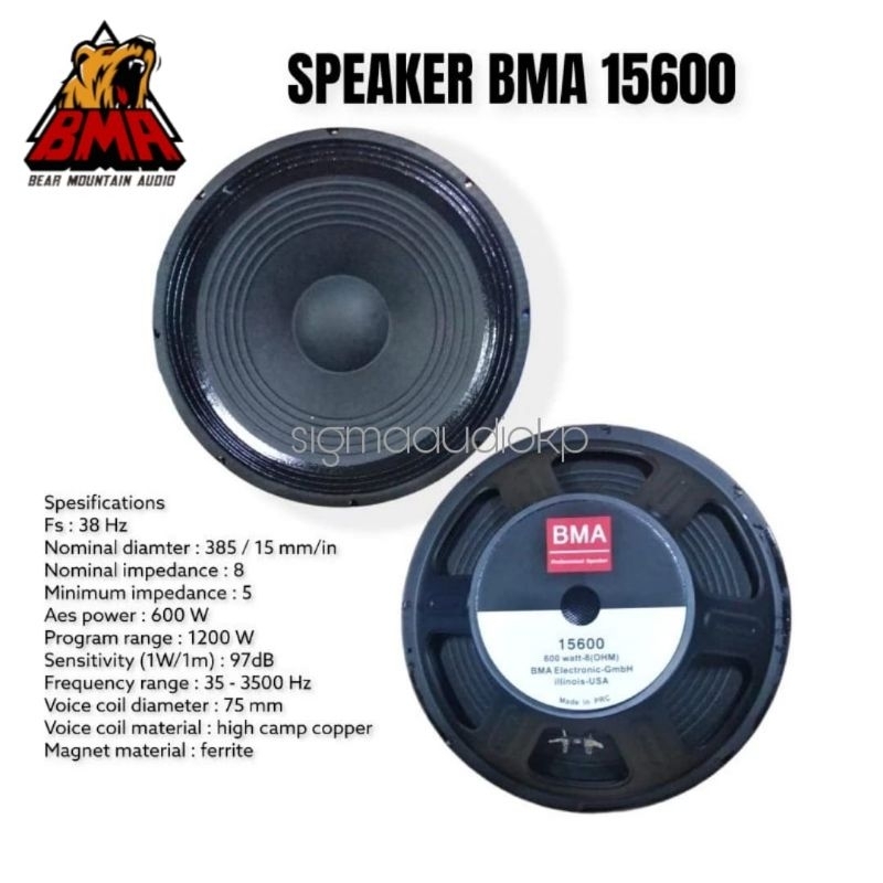 Speaker 15 Inch BMA 15600 VC 3 Inch 600 Watt