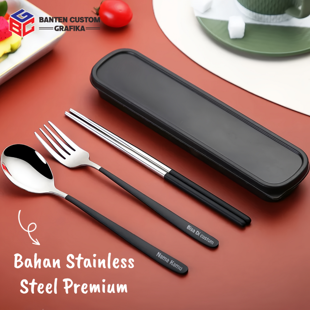 88Banten Alat Makan Sendok Korea Custom Nama plus box sendok nama sendok set custom nama