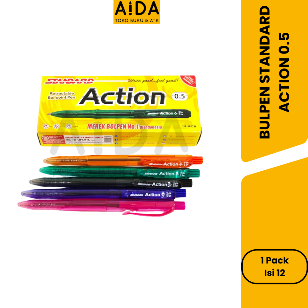 

PULPEN STANDARD ACTION 0.5 1 PAK ISI 12
