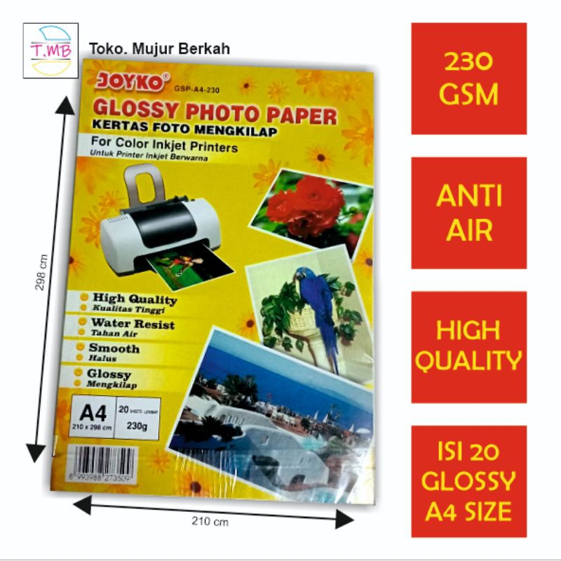 

Kertas Photo / Glossy Photo Paper GSP-A4-230