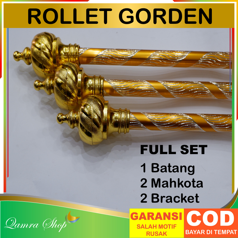 Batang Tiang Tongkat Rollet Besi Gorden Hordeng Korden Full Set Kuat Kokoh Lengkap Free Baut Fisher