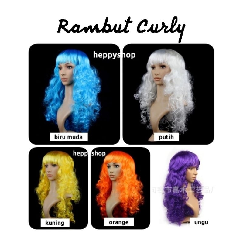 YZ7 Rambut Palsu Warna-Warni Cosplay Panjang 60cm