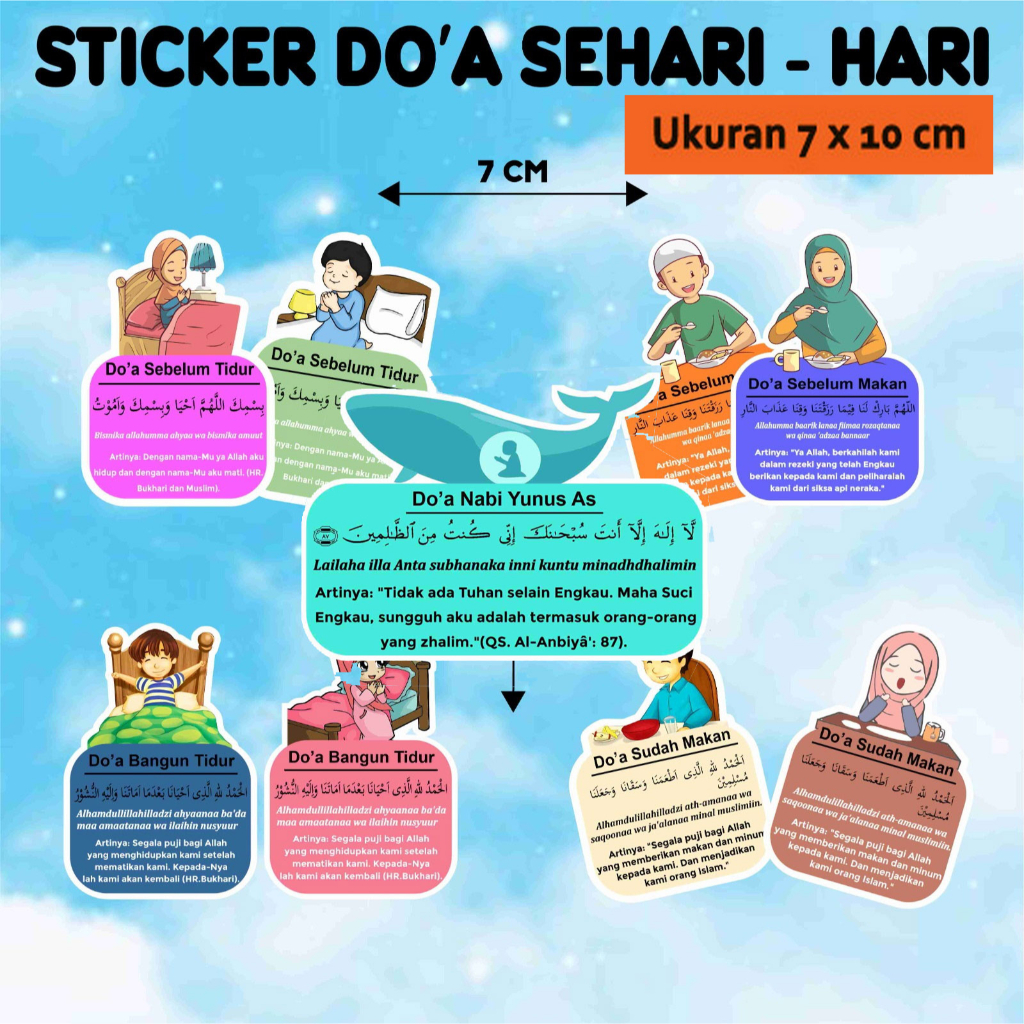 

Stiker Doa Sehari-hari Desain Menarik Untuk Anak Baca dan Sticker sudah Potong Sesuai bentuk - doa masuk kamar mandi belajar berpergian bercermin naik kendaraan lengkap doa nabi yunus nabi adam doa mau tidur doa orang tua