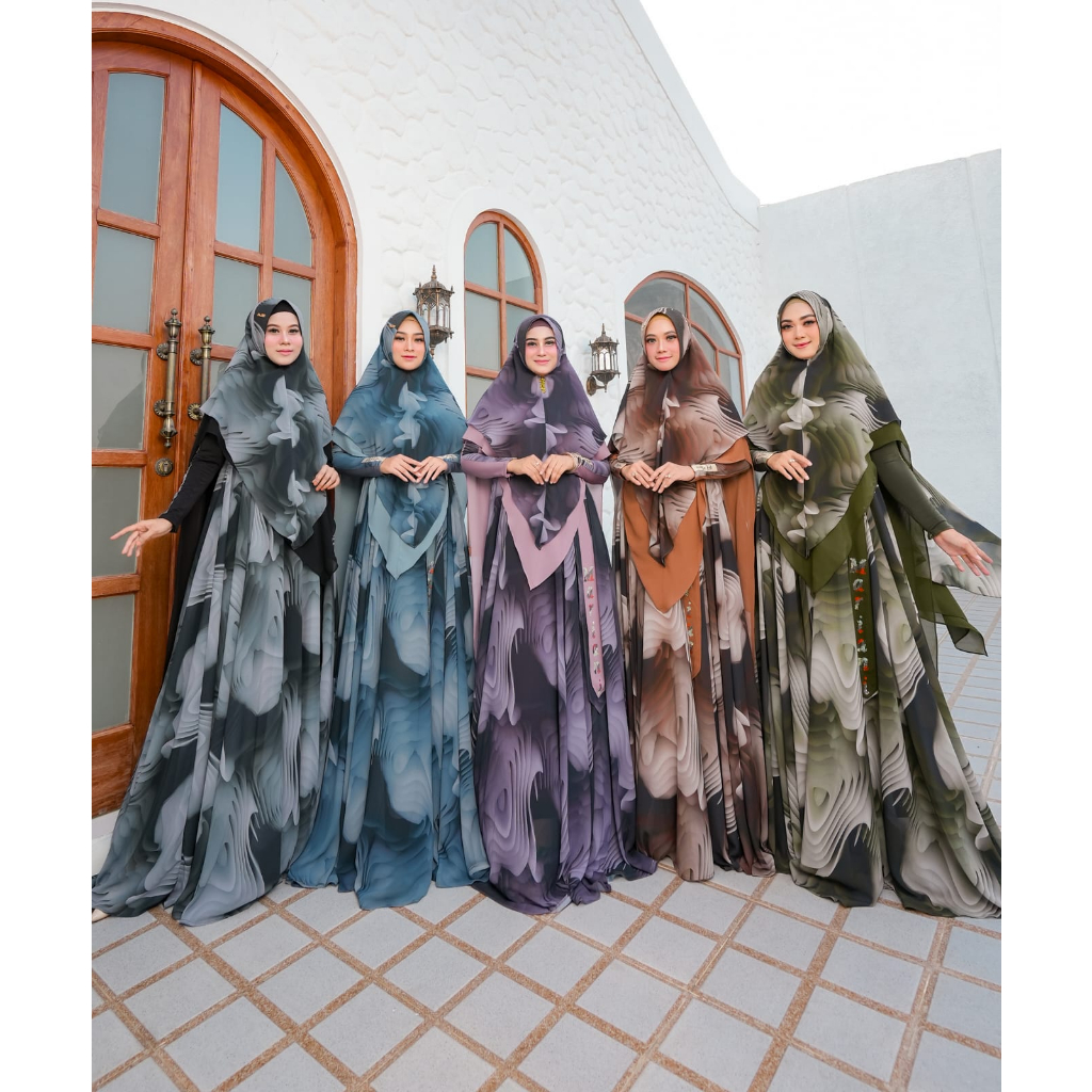 Zahira1808 Naafira Series Ceruty Baby Doll Gamis Muslim Syari Ibu Dress Hijab Muslimah Atasan Wanita