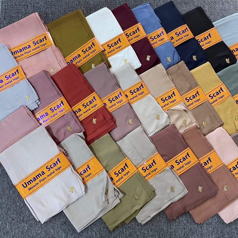 JILBAB SEGIEMPAT UMAMA ORIGINAL MIRACLE PLAIN METAL LOGO LASER CUT