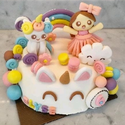 Birthday Cake Unicorn Custom Kue Ulang Tahun Kuda Poni Rainbow Cakes Bandung Only